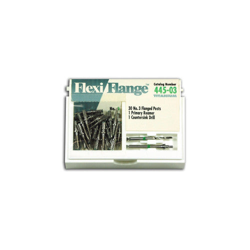 Essential Dental Systems 445-03 Flexi-Flange Titanium Posts #3 Green 30/Pk Essential Dental Systems 445-03 Flexi-Flange Titanium Posts #3 Green 30/Pk